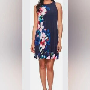 Lauren Ralph Lauren sleeveless blue floral dress sz 12